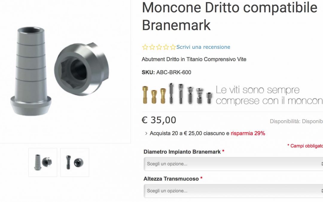 Configuriamo un moncone compatibile Nobel Branemark